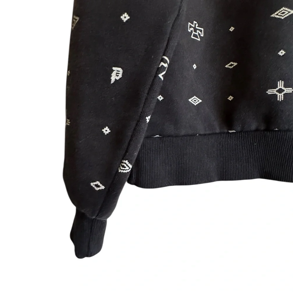 Primitive Black Sweatshirt with White Embroidered Motifs
